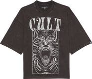 Cult of Individuality Graphic Crewneck Cotton T-Shirt