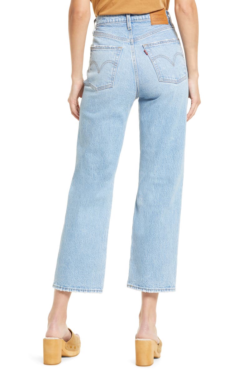 Levi's<sup>®</sup> Levi’s<sup>®</sup> Ribcage Ripped High Waist Ankle Straight Leg Jeans, Alternate, color,
