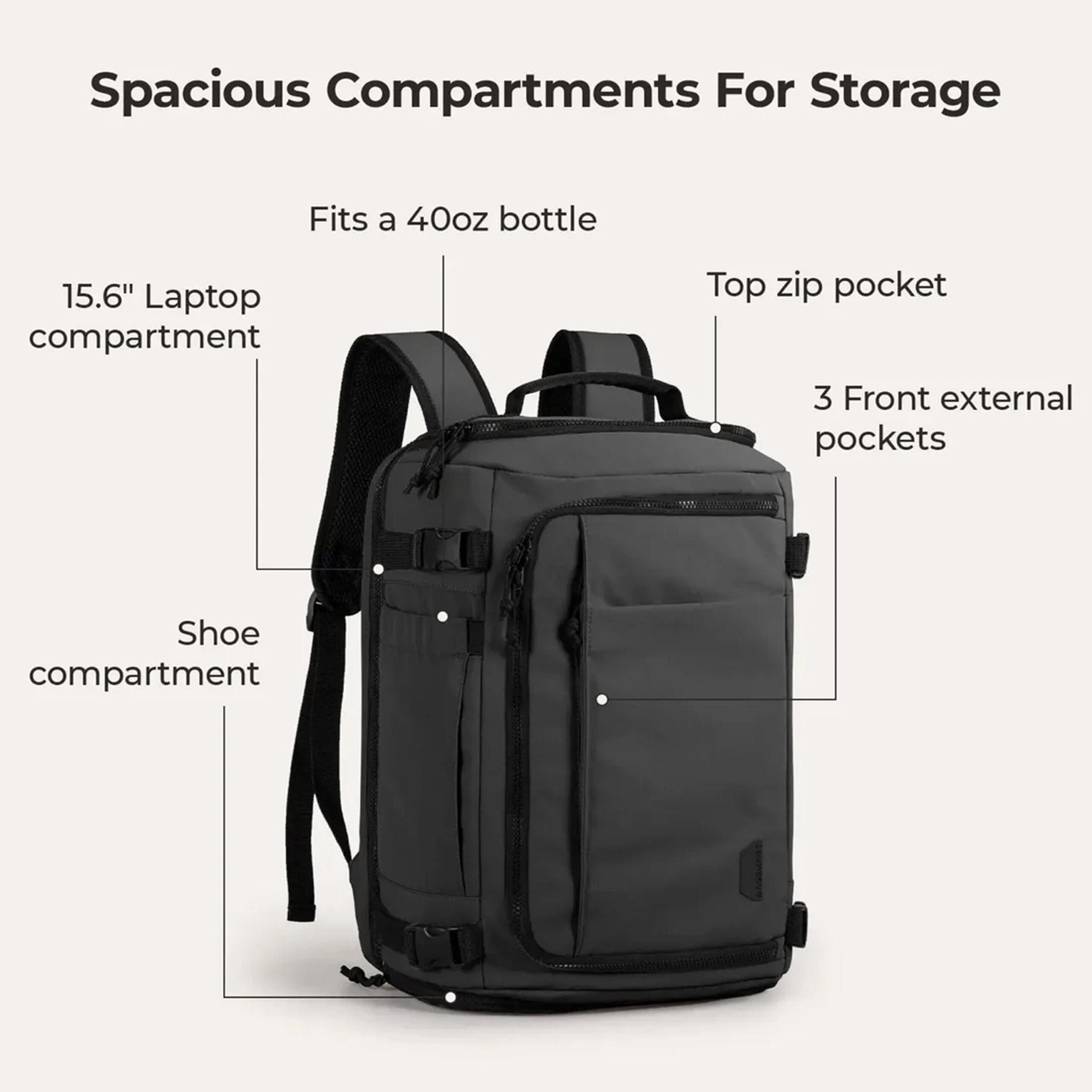 Blast Quick Access Carry On Travel Backpack - 28L-38L Extended, Alternate, color, Black