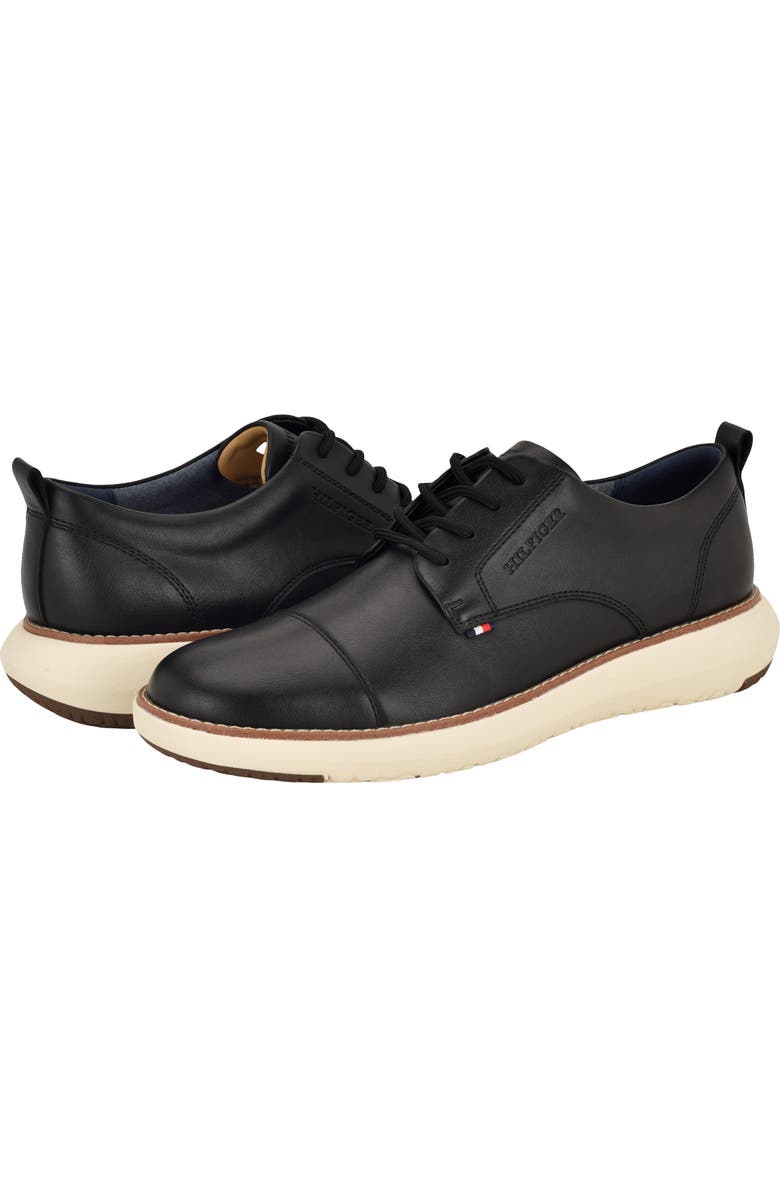 Tommy Hilfiger Fader Faux Leather Cap Toe Derby, Alternate, color, Black