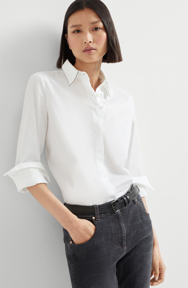 Brunello Cucinelli Shirt with monili, Alternate, color, White