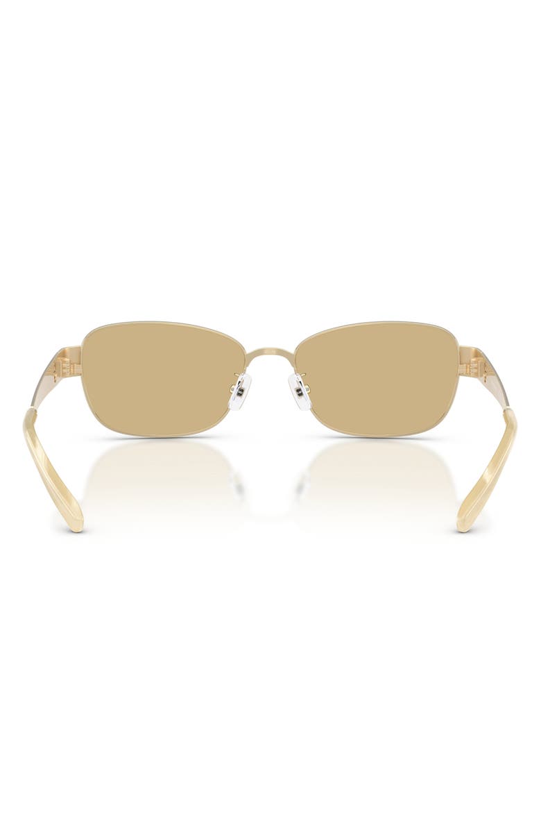 Tory Burch 55mm Rectangular Sunglasses, Alternate, color, Brushed Light Gold / Yellow