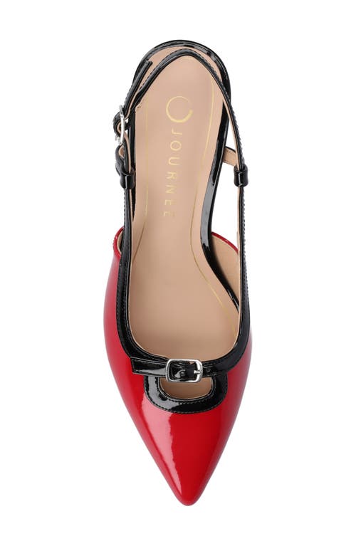Shop Journee Collection Padma Slingback Kitten Heel Pump In Red Patent