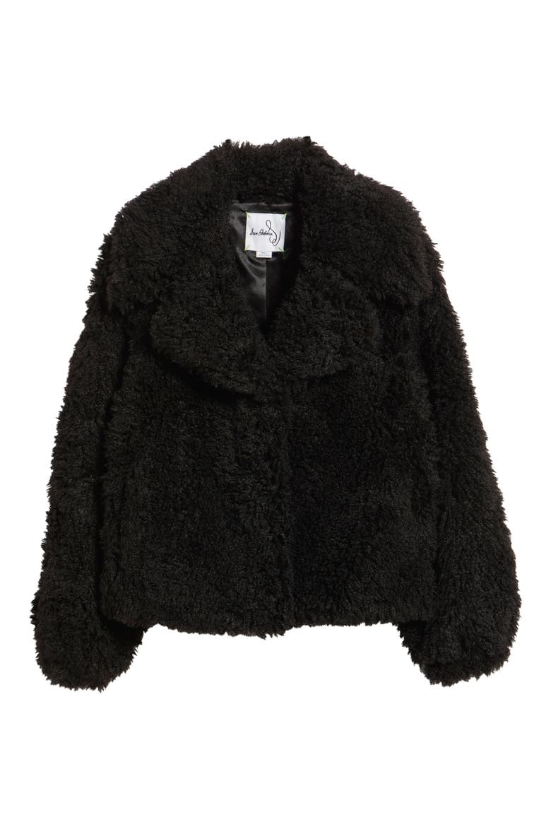Short Faux Fur Jacket, Alternate, color, BLACK