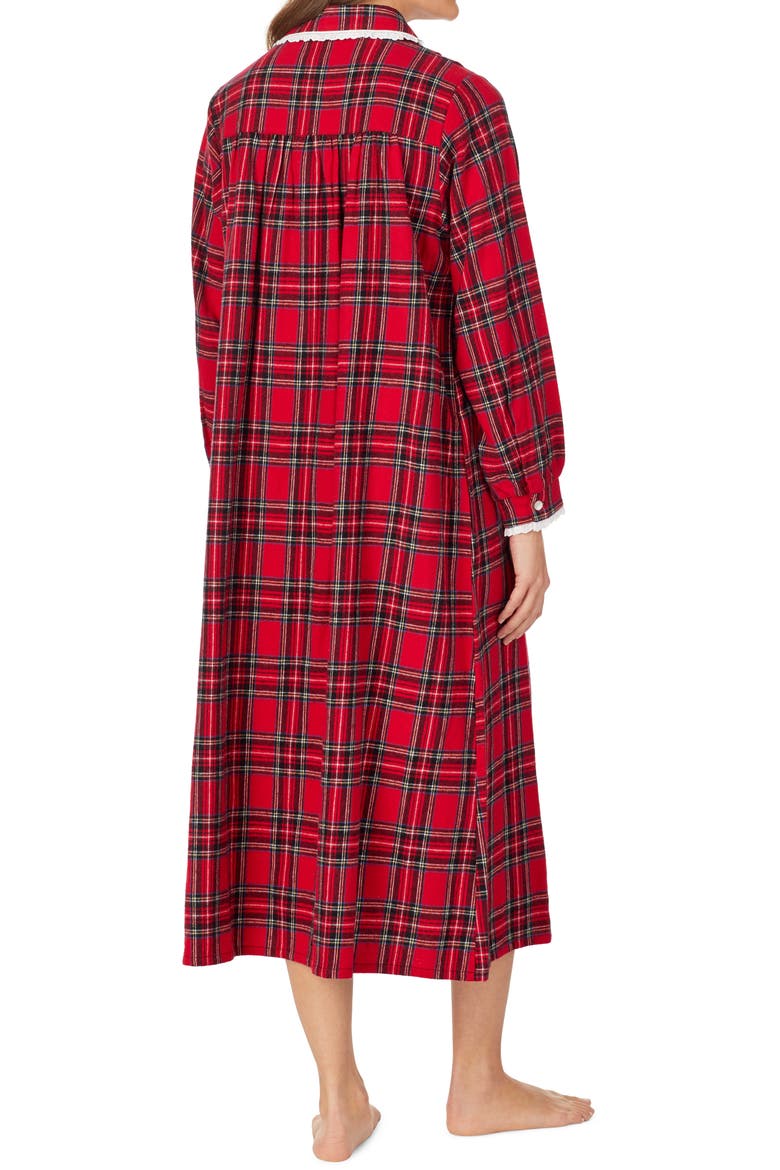 Ballet Cotton Flannel Nightgown, Alternate, color, REDPLAID