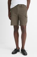 Vince Flat Front Cotton & Linen Cargo Shorts