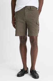 Vince Flat Front Cotton & Linen Cargo Shorts