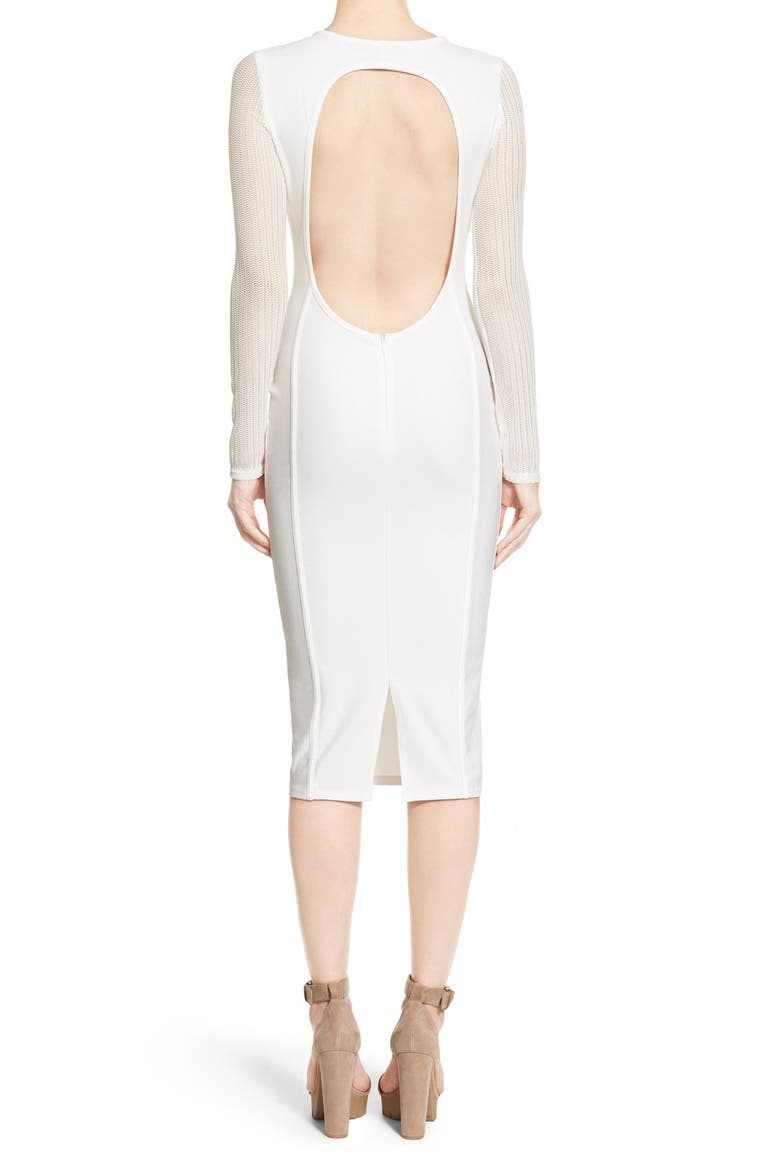 Open Back Midi Dress, Alternate, color, WHITE