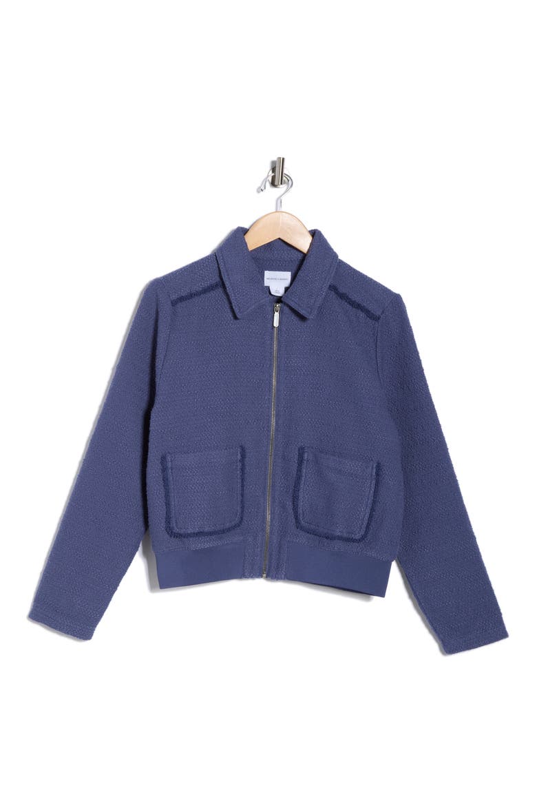 Textured Bomber Jacket, Alternate, color, BLUE INDIGO