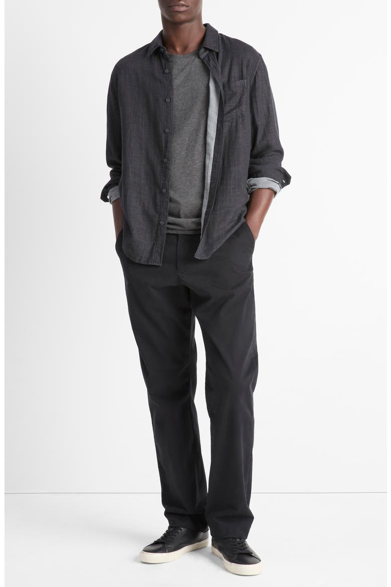 Regular Fit Double Face Button-Up Shirt, Alternate, color, H BLACK