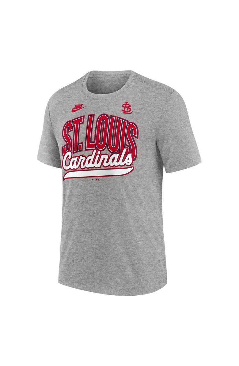 Nike Men's Nike Heather Gray St. Louis Cardinals Cooperstown Collection Retro Tri-Blend T-Shirt, Alternate, color, Heather Gray