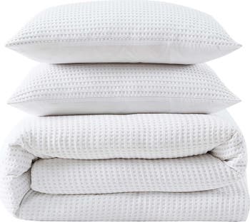 Solid Waffle Duvet Cover Set