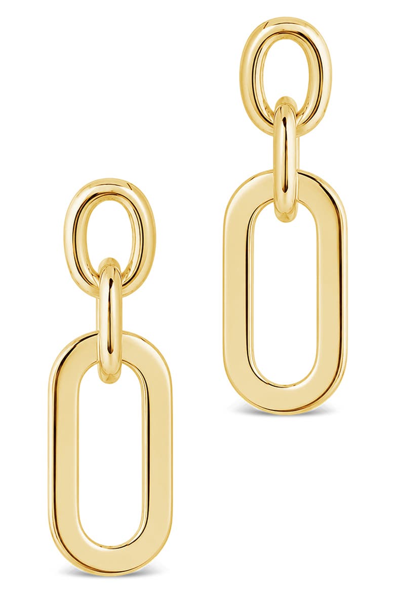Open Link Drop Earrings, Alternate, color, GOLD