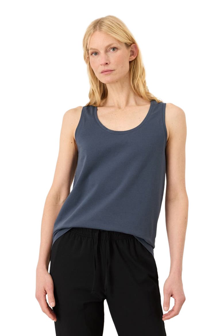 Luxe Essential Scoop Neck Tank Made With Organic Cotton, Alternate, color, Steel Blue