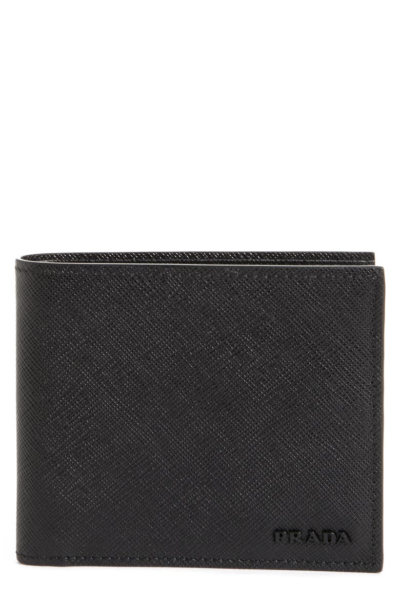 Saffiano Leather Bifold Wallet, Main, color, NERO