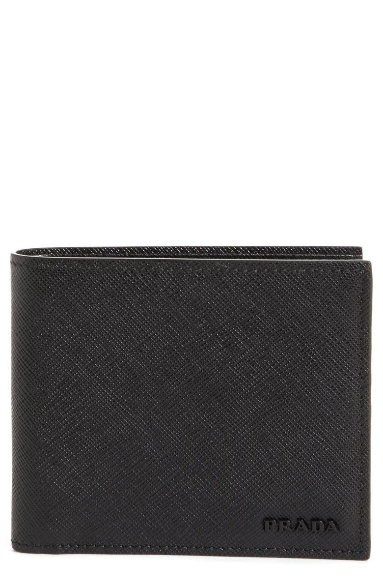 Prada Saffiano Leather Bifold Wallet, Main, color, 