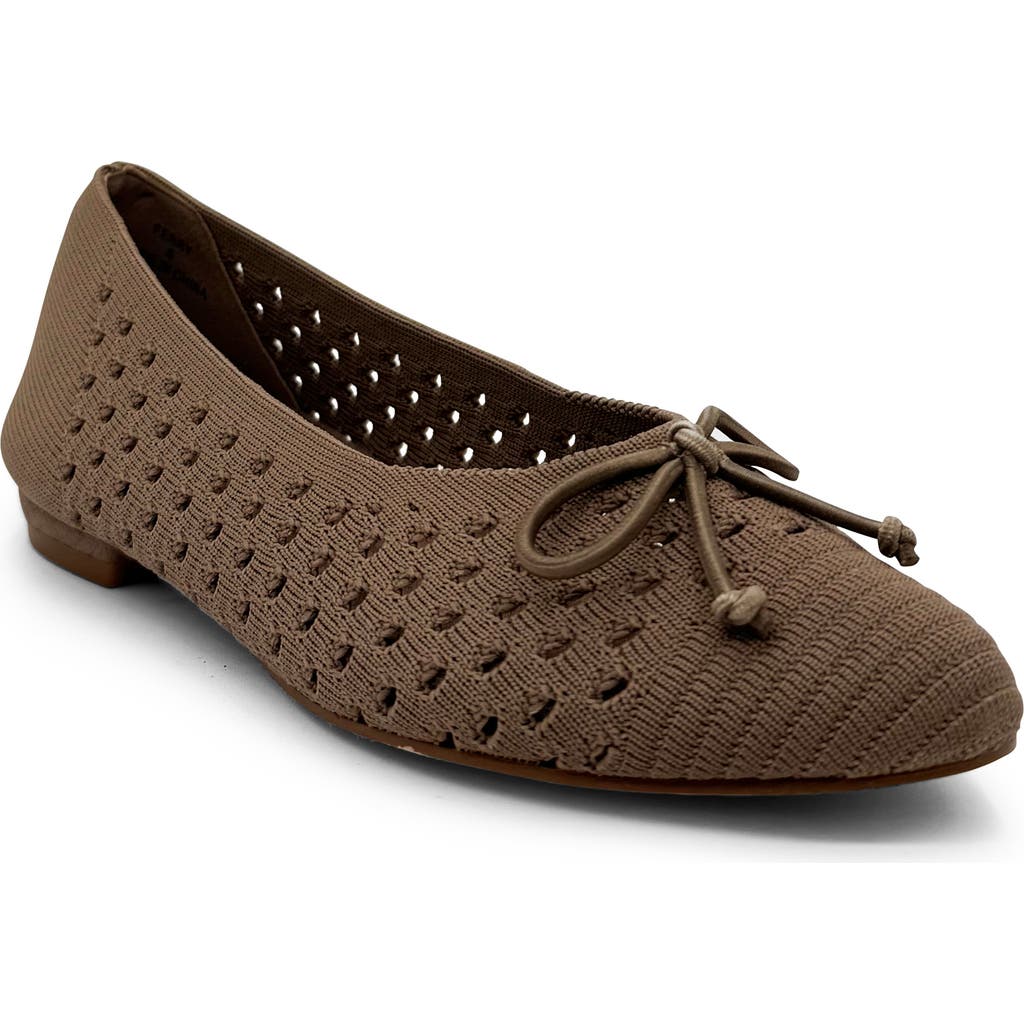 Chelsea Crew Ferry Open Knit Ballet Flat In Taupe Knit