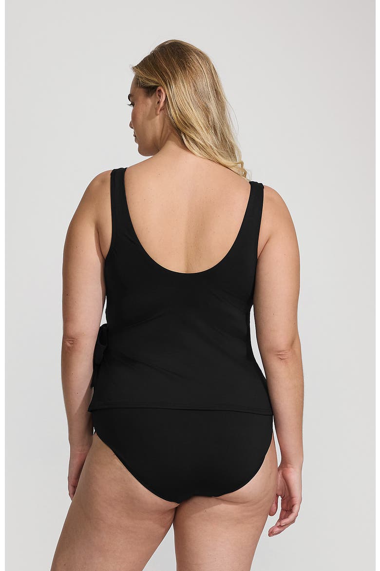 Plus Size DD-Cup Side Tie Tankini Top, Alternate, color, Black