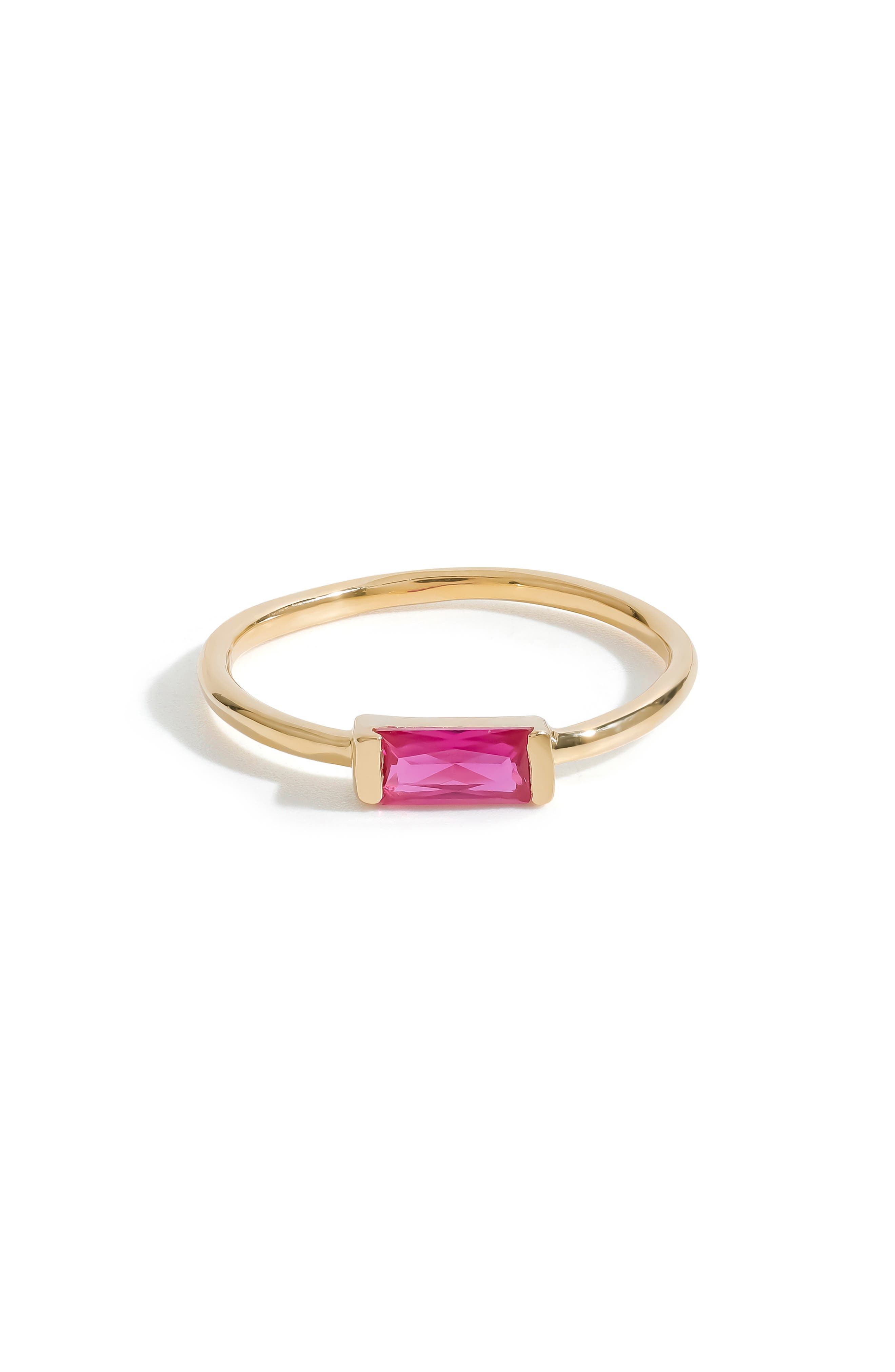YS GEMS Lab Created Green Quartz Baguette Solitaire Ring (Women ...