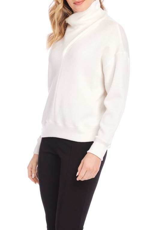 Karen Kane Faux Wrap Turtleneck Top In Ivory In White