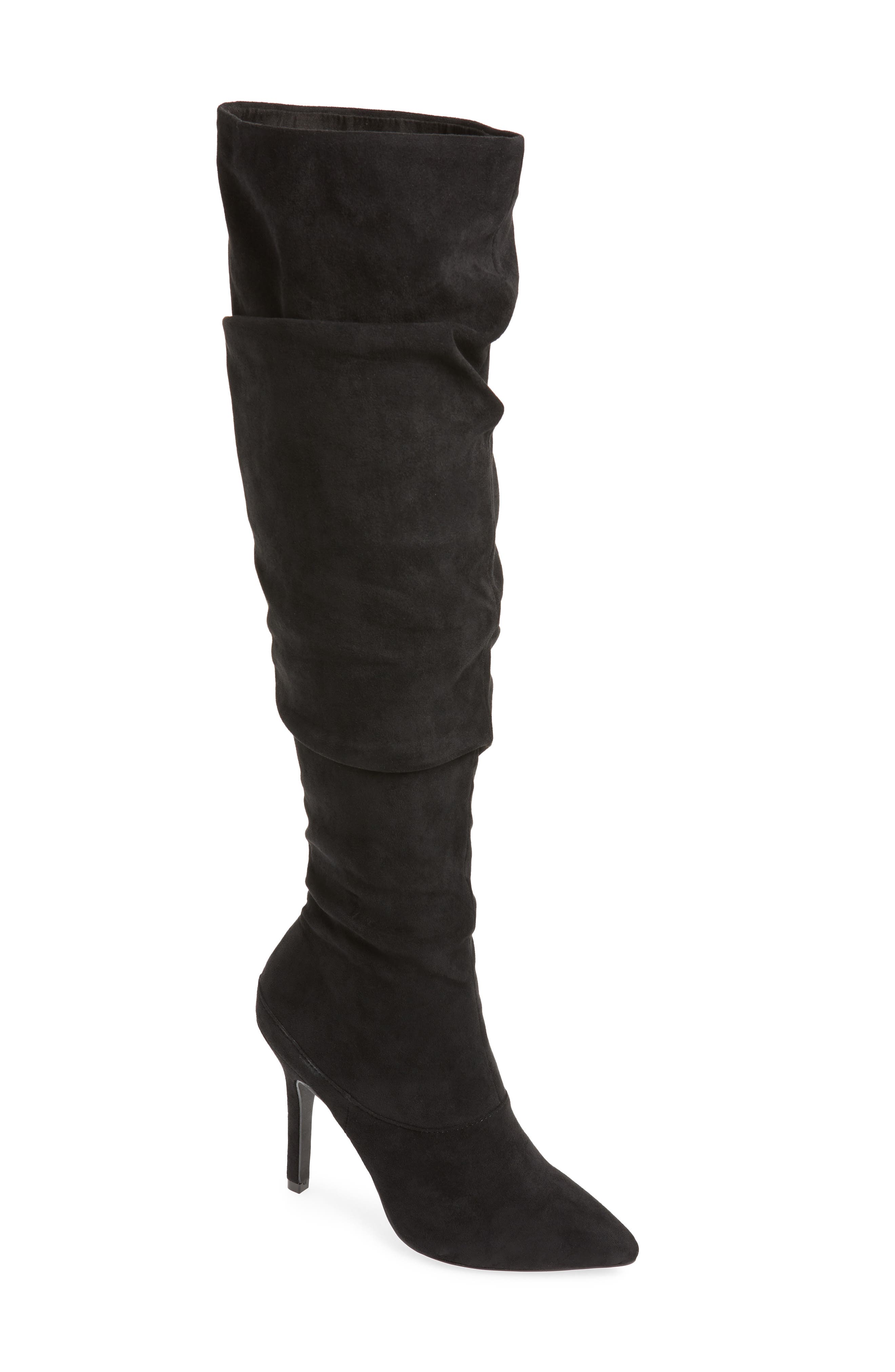 Mueller Over the Knee Boot, Main, color, BLACK SUEDE