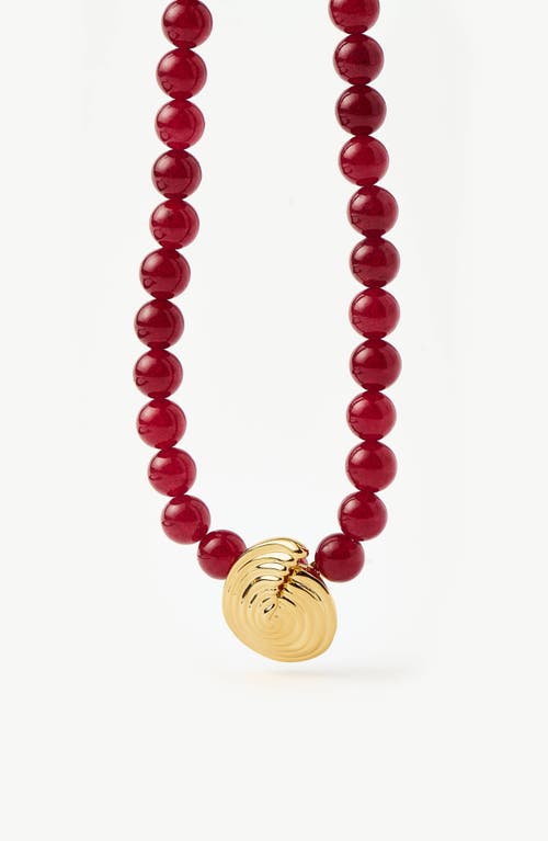 Missoma Spiral Pendant Beaded Necklace In Red
