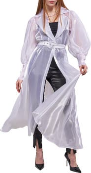 AZALEA WANG Cassara Sheer Trench Coat