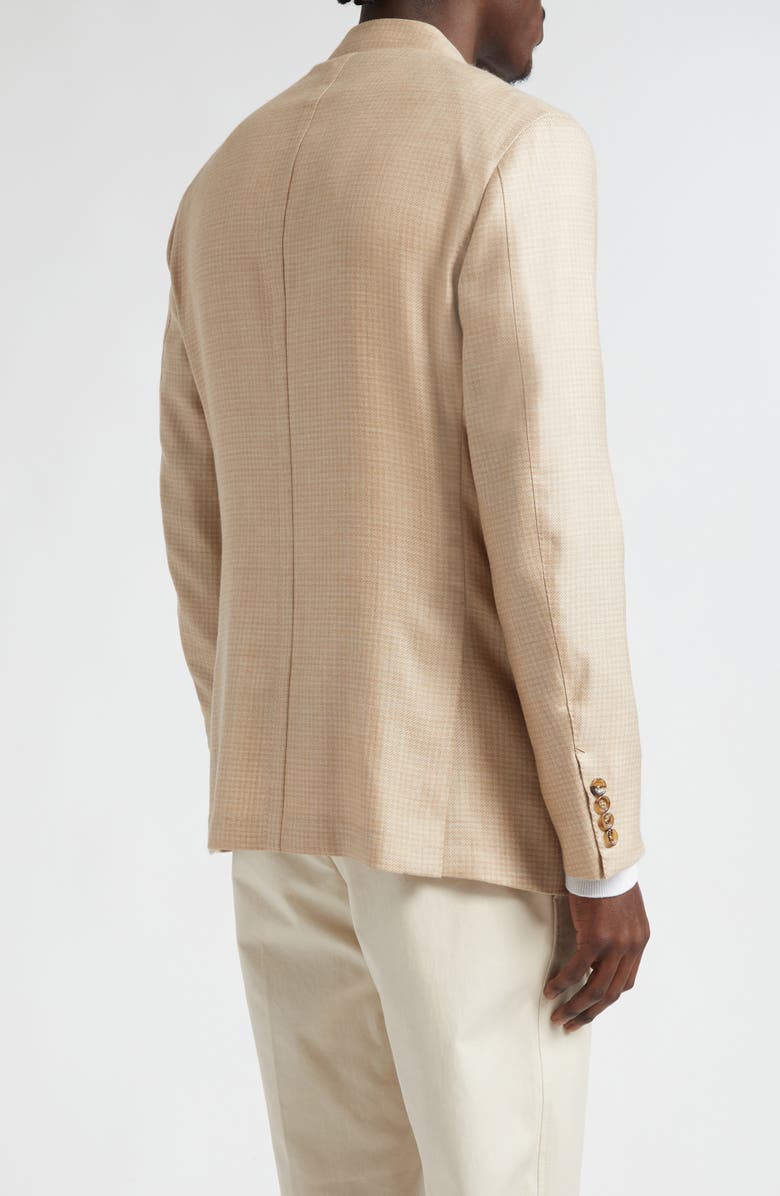 ZEGNA Microcheck Cashmere & Silk Blazer, Alternate, color, 