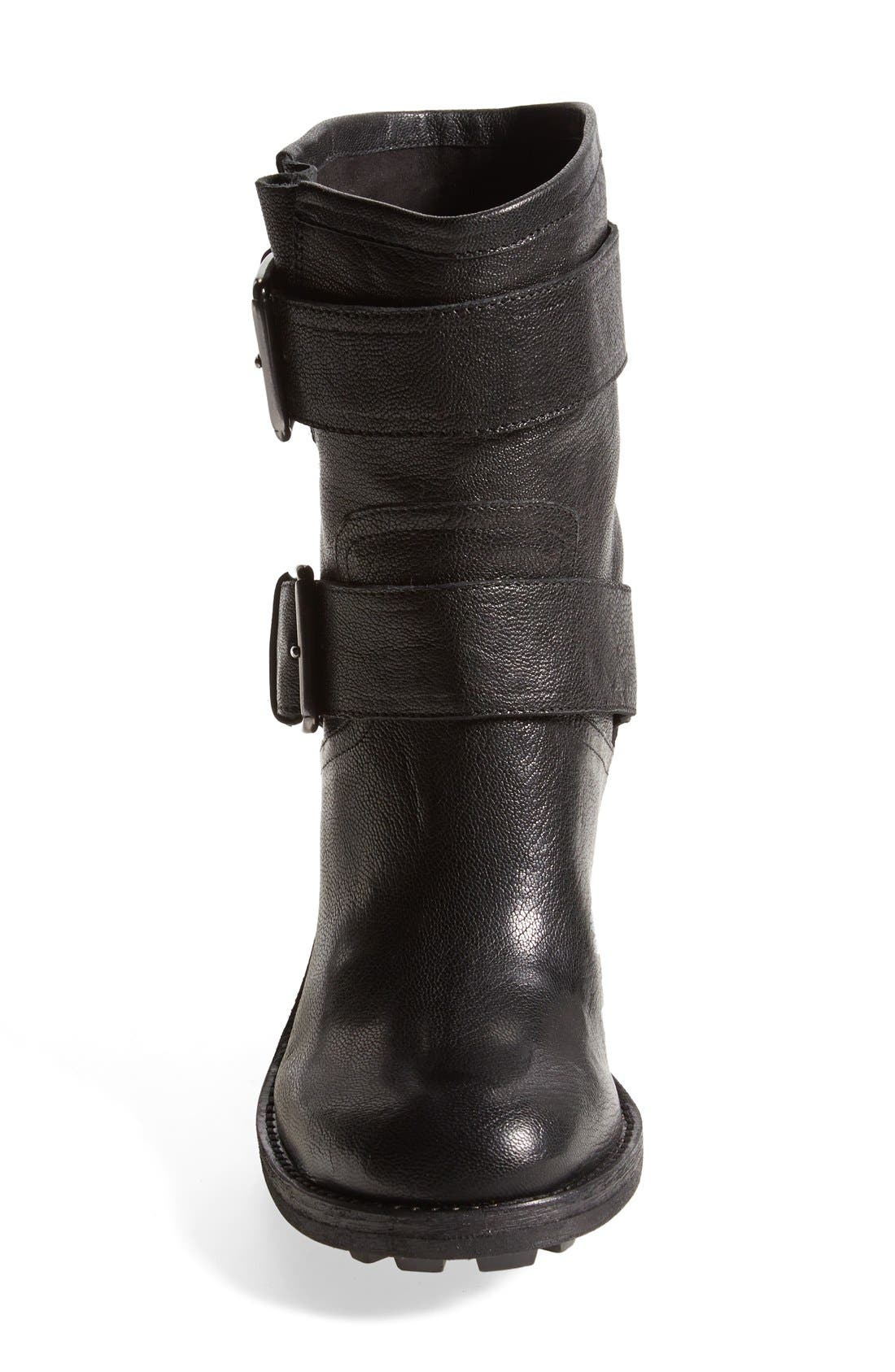 'Troy' Moto Boot, Alternate, color, BLACK LEATHER