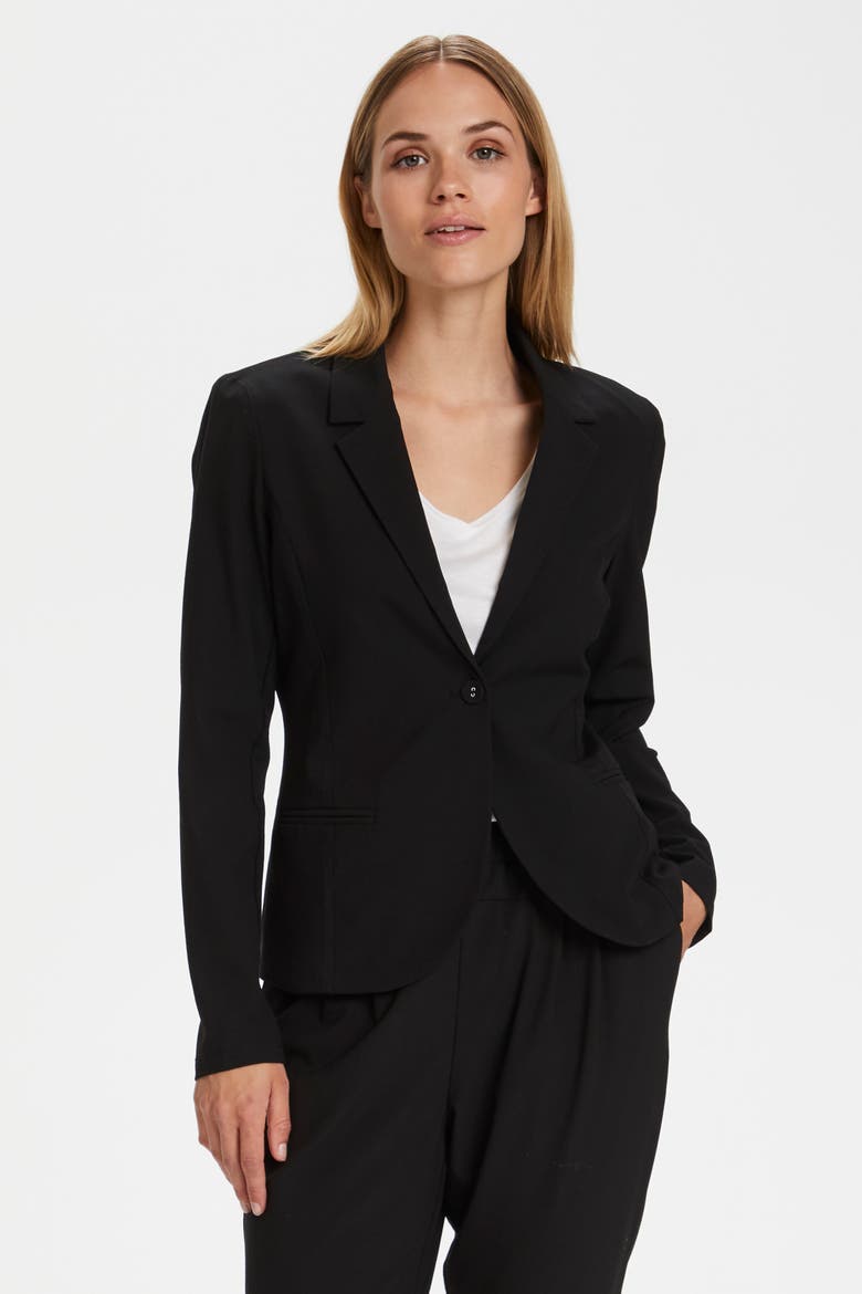 Jillian Long Sleeve Regular Fit Blazer, Main, color, Black Deep