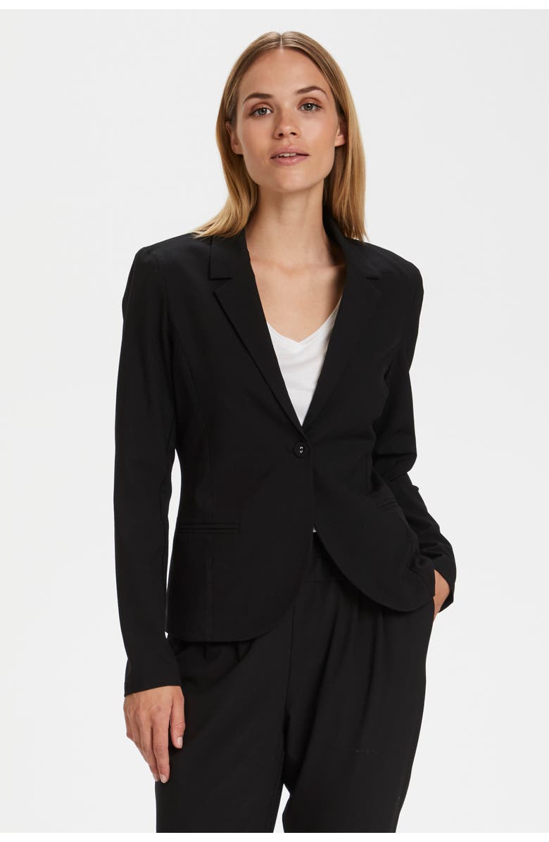 Kaffe Jillian Long Sleeve Regular Fit Blazer, Main, color, Black Deep