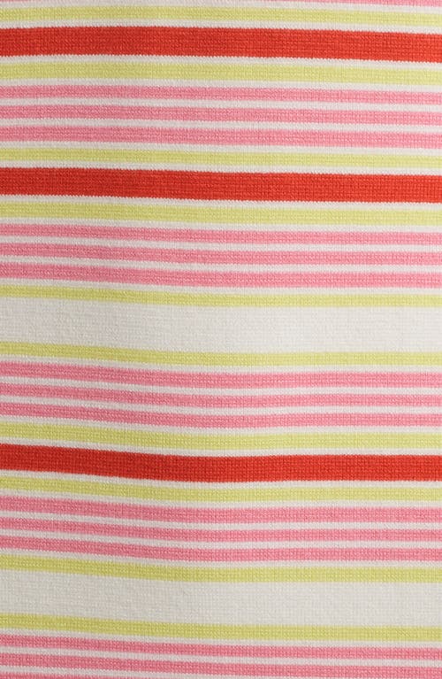 Shop Elie Tahari The Liberty Stripe Knit Midi Dress In Poppy Multi Stripe