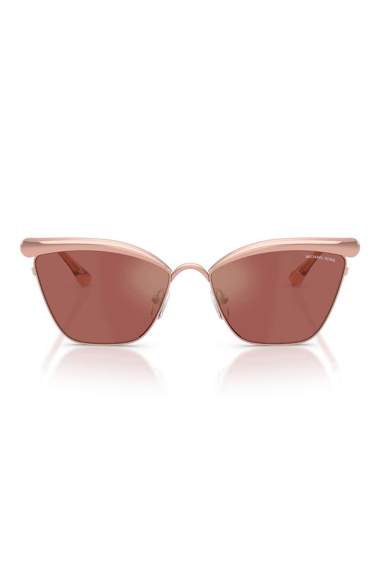 Scottsdale 56mm Cat Eye Sunglasses, Main, color, ROSE GOLD / WINE MIRROR