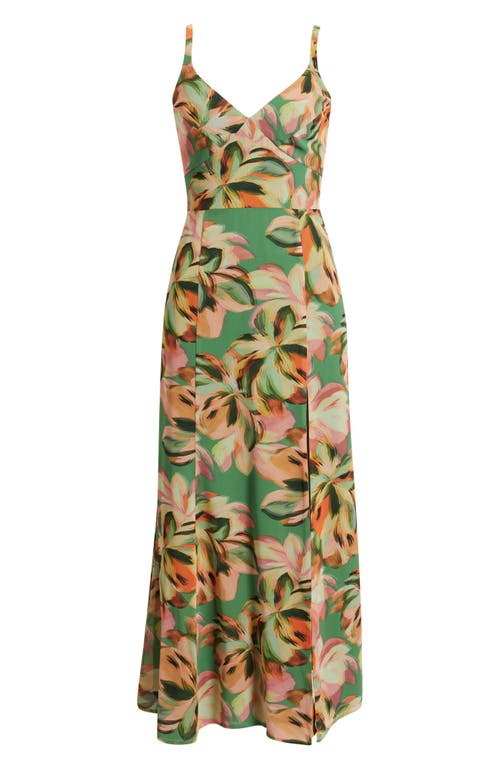 HUTCH HUTCH FLORAL CHIFFON FIT & FLARE MAXI DRESS