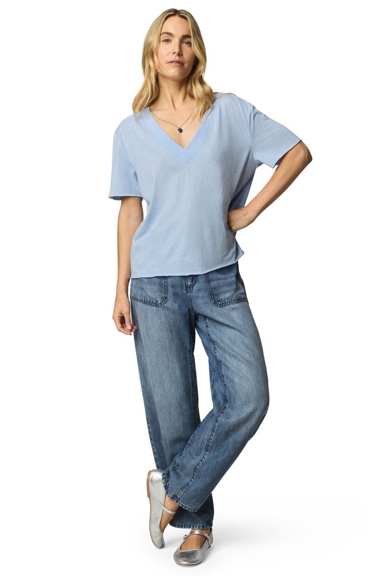 Kacey V-Neck T-Shirt, Alternate, color, SEA BREEZE HEATHER BLUE