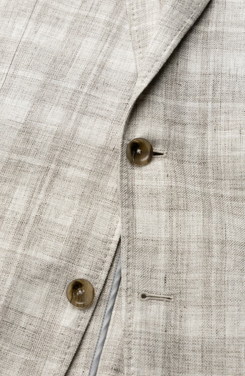 Rodd & Gunn Waverly Park Plaid Linen Sport Coat, Alternate, color, Oatmeal