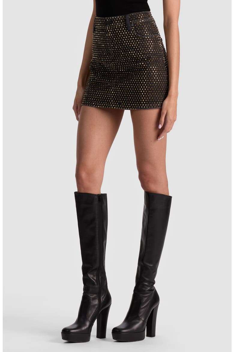 Joss Embellished Denim Miniskirt, Alternate, color, MAYA CHARCOAL BLACK