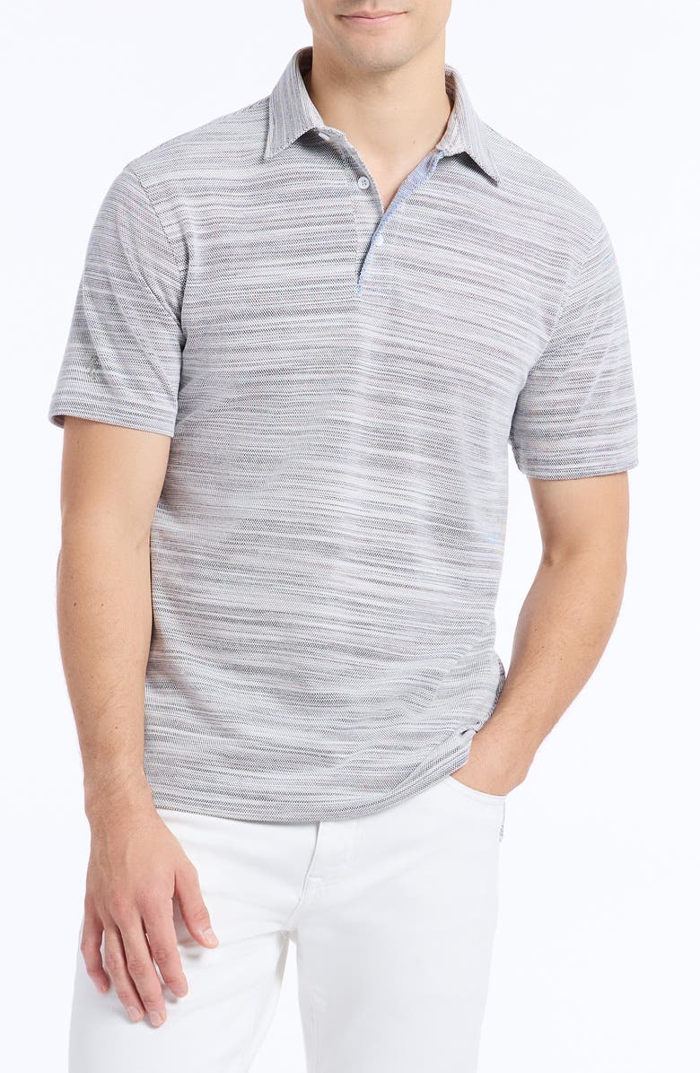 Robert Graham Bogner Cotton Blend Knit Polo, Main, color, White