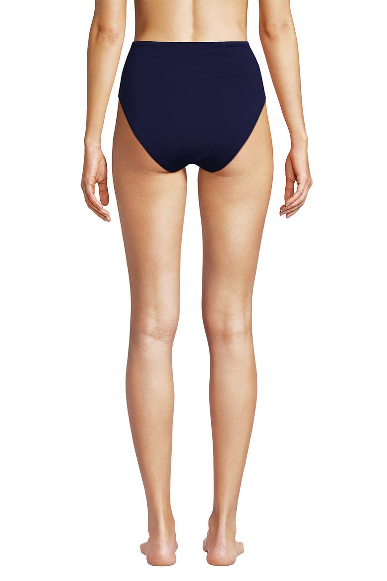 Cheeky High Waisted Bikini Bottoms, Alternate, color, Deep Sea Navy