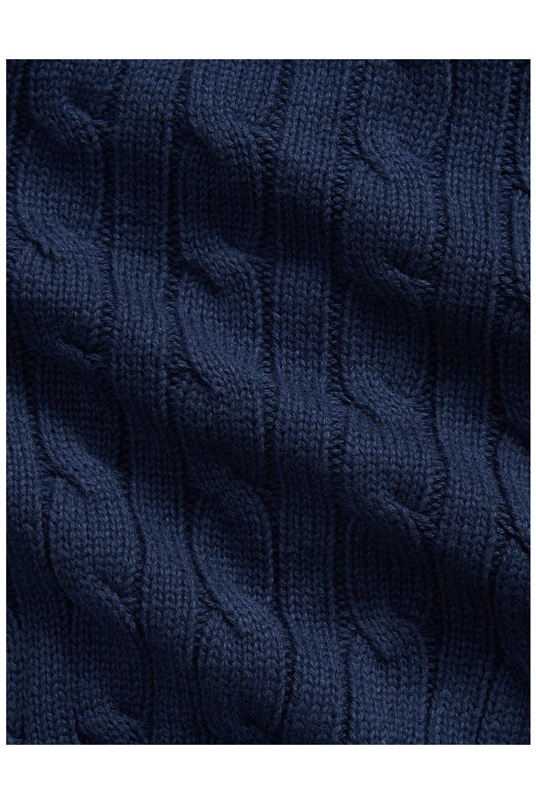 Kids' Polo Bear Cable Knit Full Zip Cotton Sweater, Alternate, color, REFINED NAVY