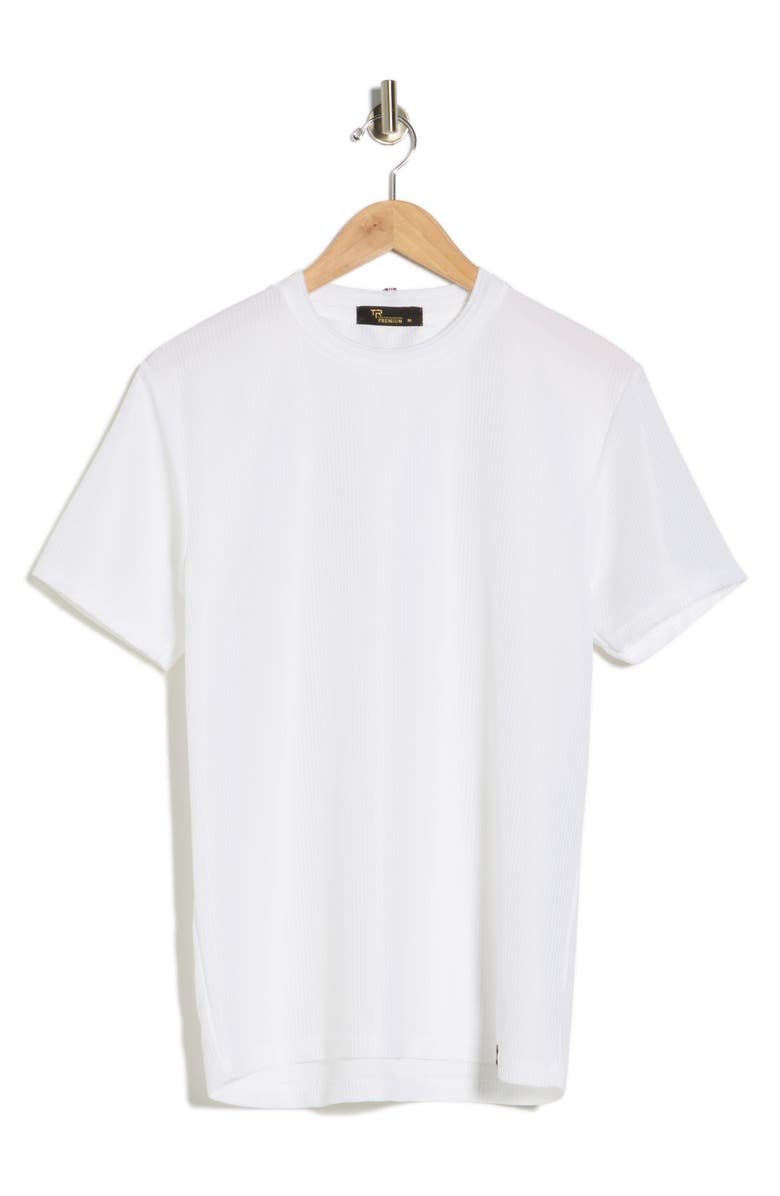 T.R. PREMIUM Textured Knit T-Shirt, Main, color, White