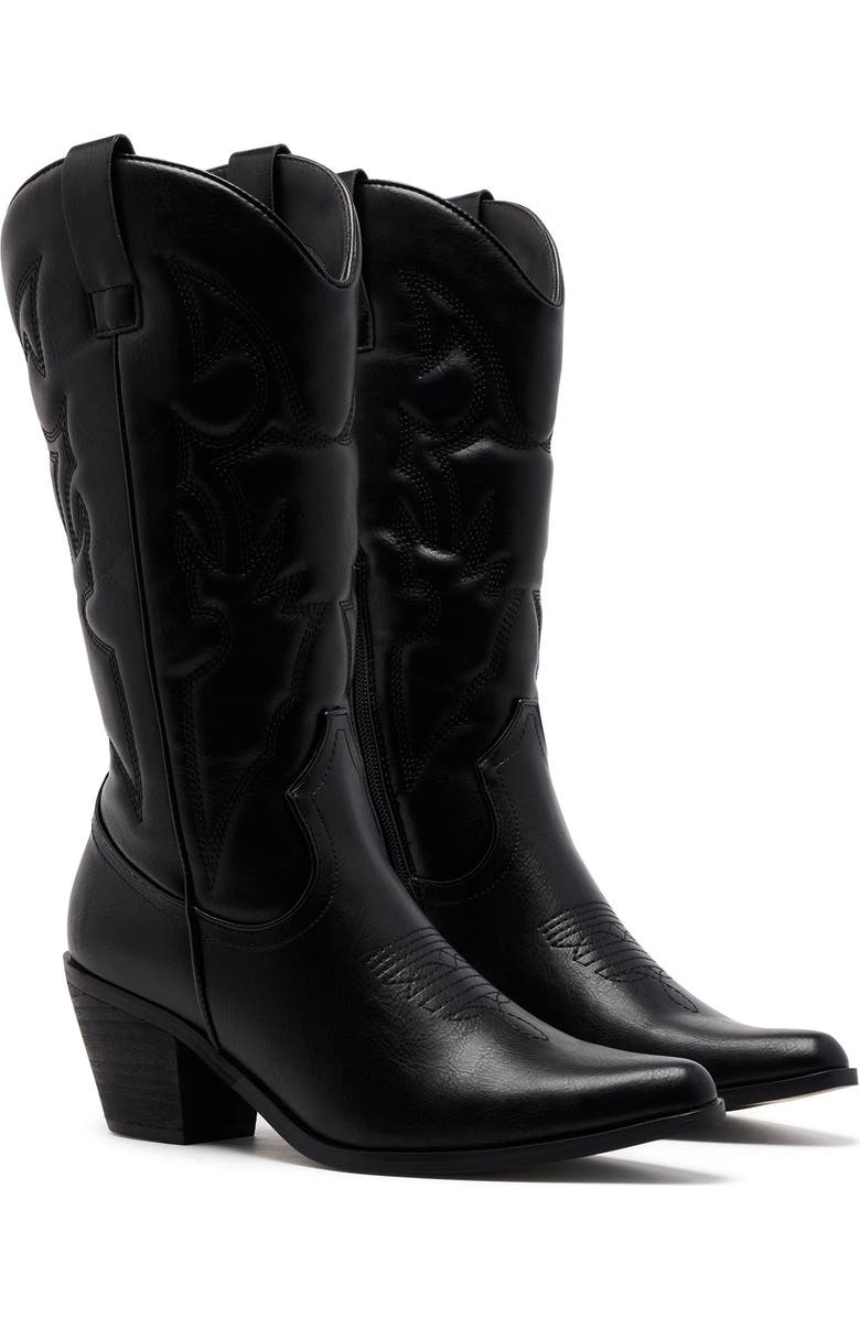 Therapy Australia Clayton Western Boots, Main, color, Black Leather