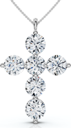 Bliss Diamond 6Ct Diamond Cross Pendant Lab Grown 18" Necklace