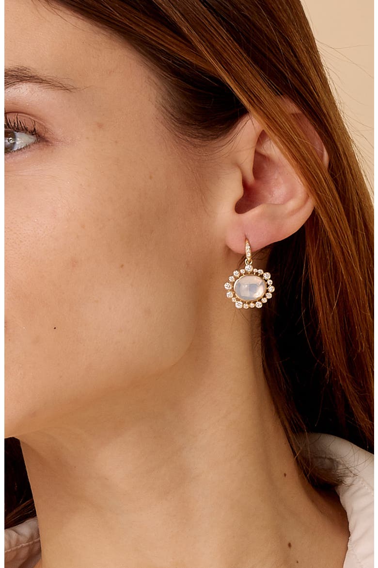 Aura Halo Earrings, Alternate, color, Moon Quartz