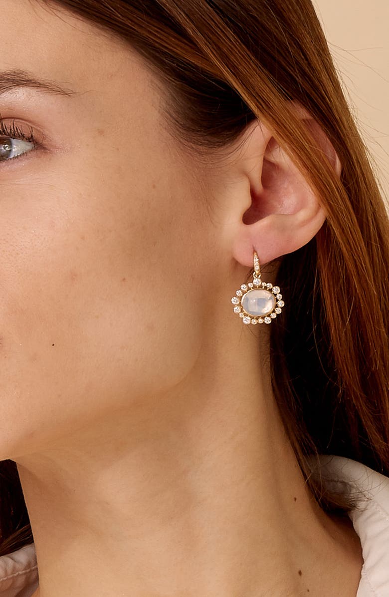 SYNA Aura Halo Earrings, Alternate, color, Moon Quartz