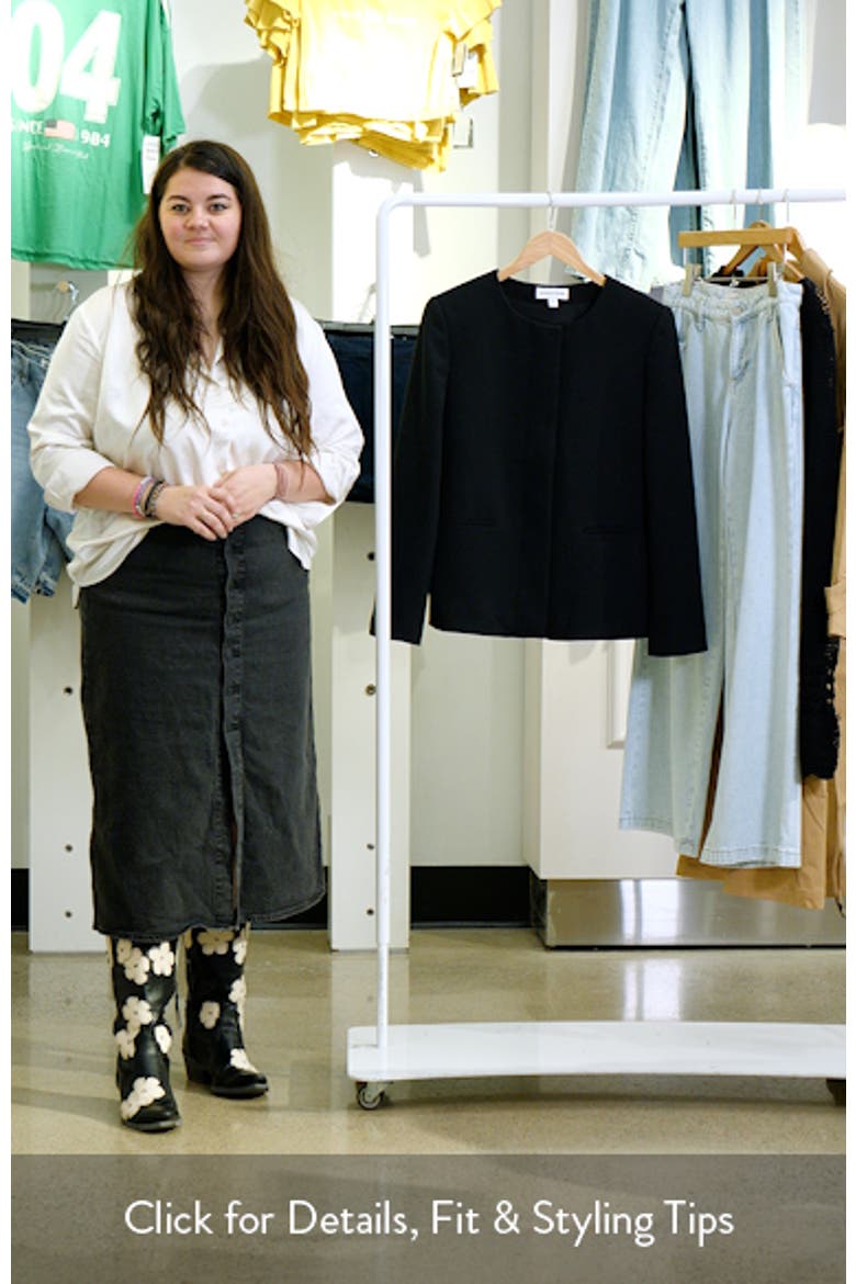 Collarless Twill Blazer video