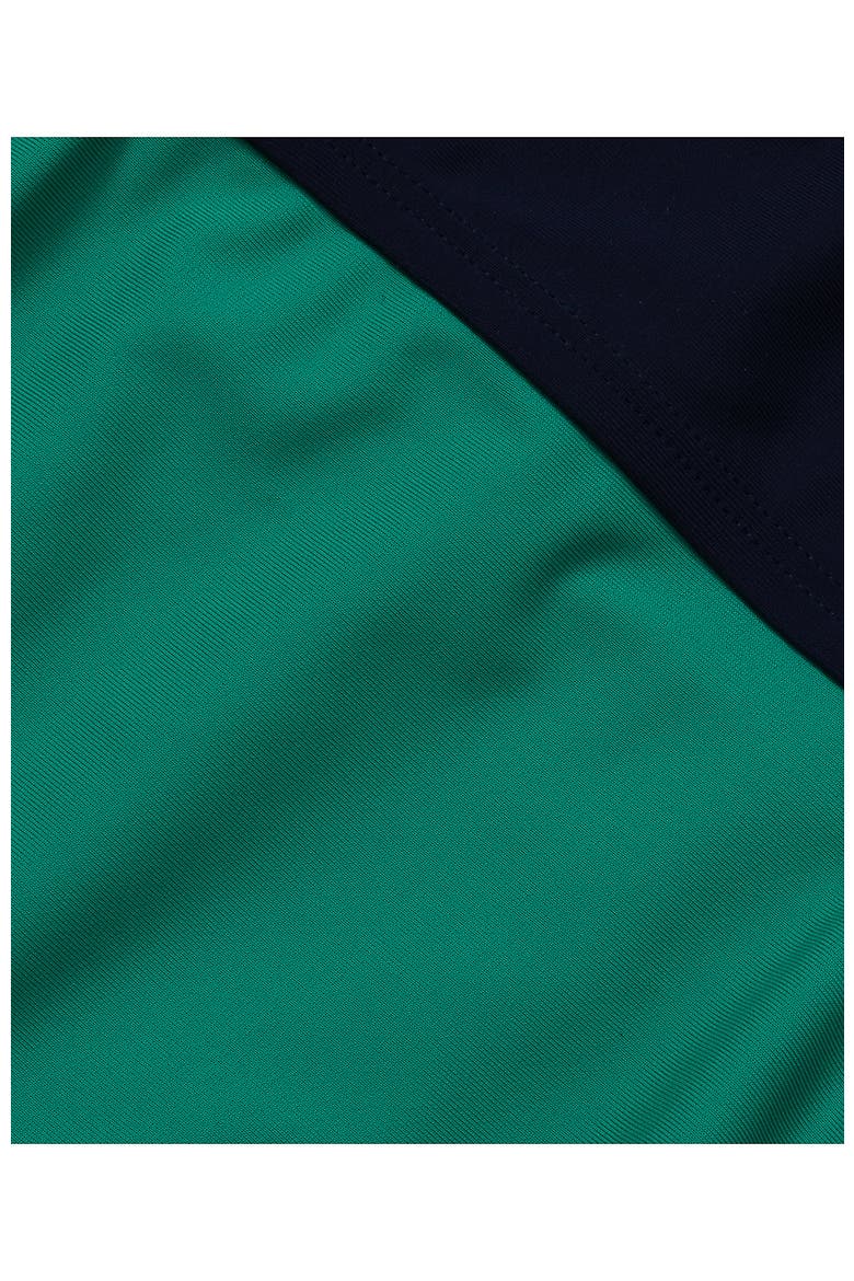 Girls Wrap Seersucker One Piece Swimsuit, Alternate, color, Navy/Green Colorblock