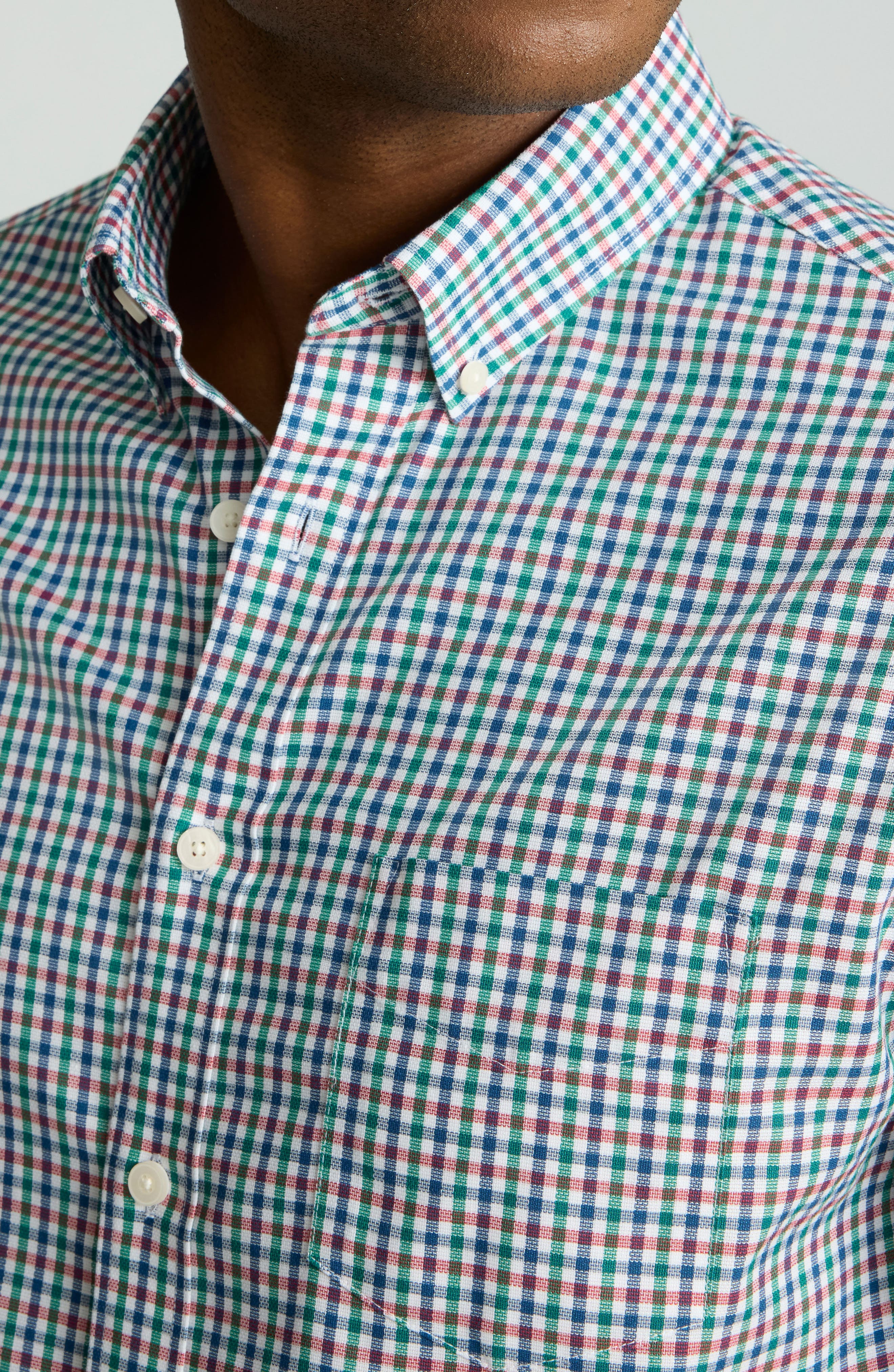 Pomerose Gingham Check Wrinkle Free Cotton Button-Down Shirt - image 2