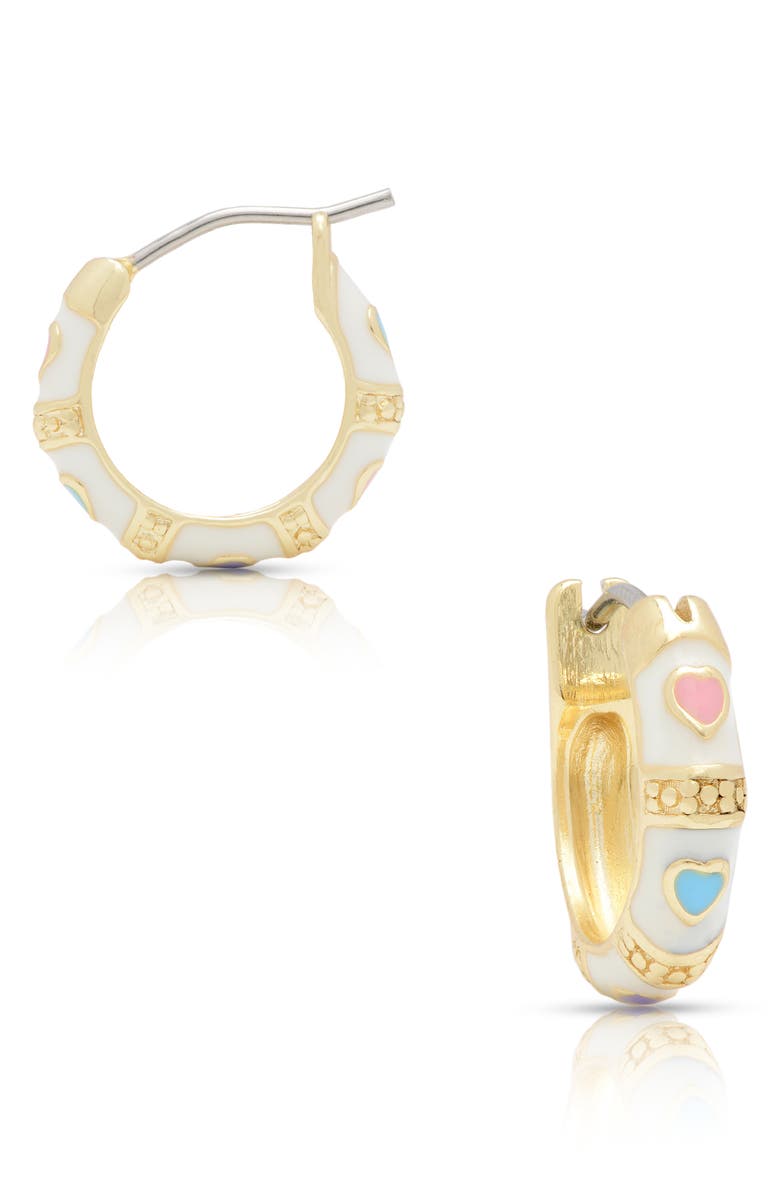 Lily Nily Kids' Heart Hoop Earrings, Alternate, color, White