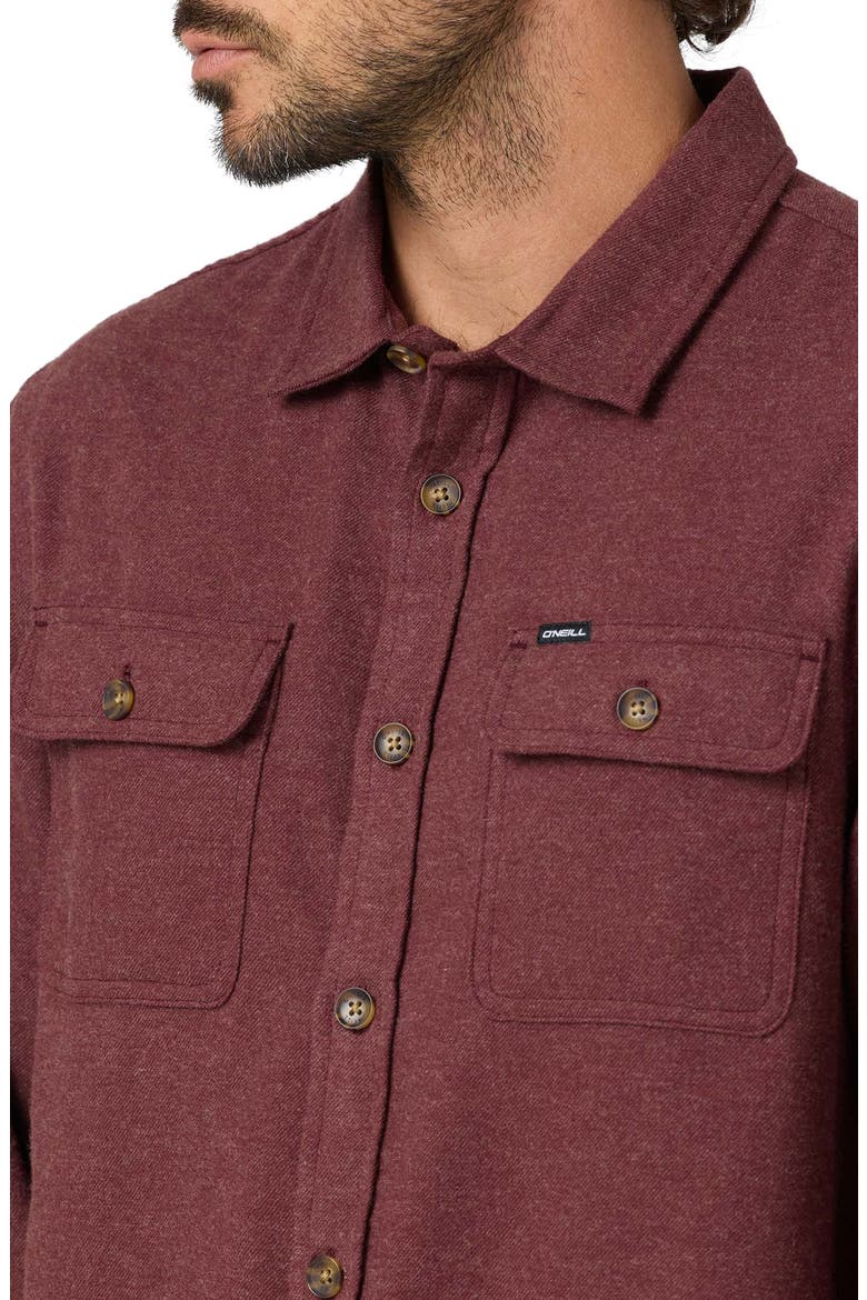 Regent Solid Cotton Flannel Button-Up Shirt, Alternate, color, CHOCOLATE